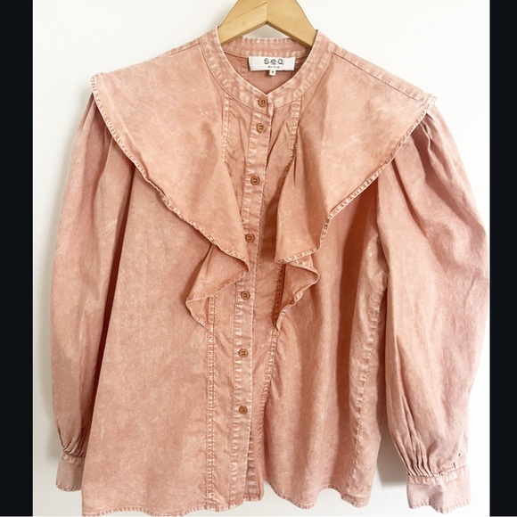 Sea New York Hildur Blouse - Acid Wash Blouse Size Small - Picture 1 of 9